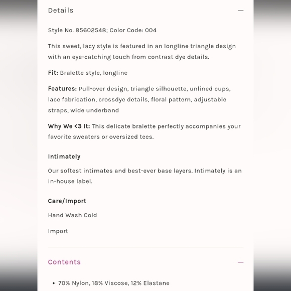 Free People- Crossdye Everyday Lace Longline Bralette (Nimbus Cloud)-M - Picture 5 of 5